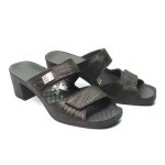 Slipper op hak zwart 149550 Vital